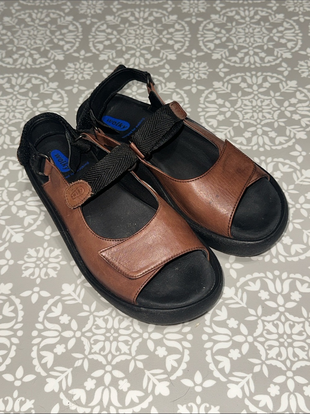 Wolky Brown Comfort Sandals with Adjustable Strap